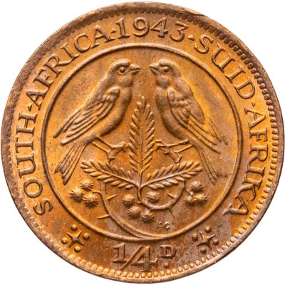 купить ЮАР 1/4 пенни (penny) 1943