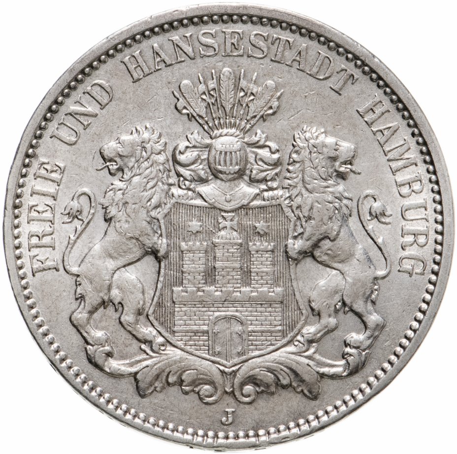 купить Германская Империя, Гамбург 3 марки 1912 "J"