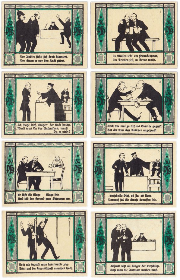 купить Германия (Саксония: Глаухау) набор из  8 нотгельдов 1921