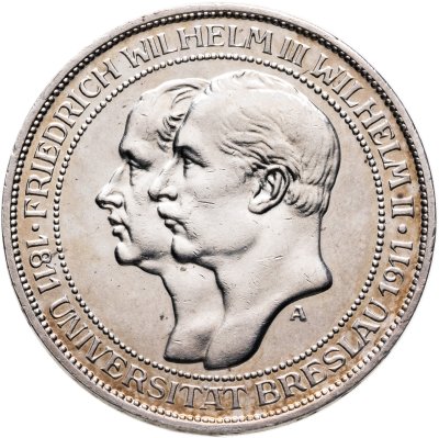 купить Германия (Пруссия) 3 марки 1911 "100-летие Университета Бреслау (Вроцлава)"