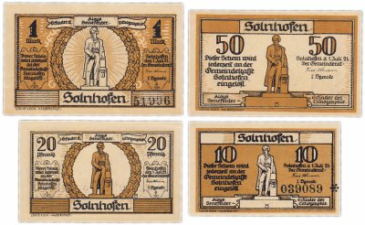 купить Германия (Бавария: Зольнхофен) набор из 4-х нотгельдов 1921 (1236.1/В2)