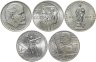 Купить Набор монет из 5 монет  СССР  в футляре  Государственного Банка СССР