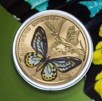 Купить Австралия 1 доллар 2016 "Бабочка "Птицекрыл Ричмонда" (в конверте с маркой)