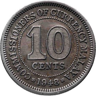 купить Малайя 10 центов (cents) 1948
