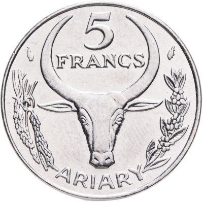 купить Мадагаскар 5 франков (francs) 1988