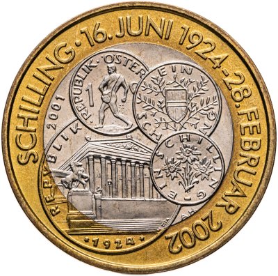 купить Австрия 50 шиллингов (shillings) 2001 "Последний шиллинг"