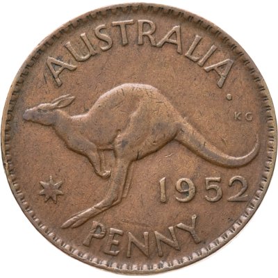 купить Австралия 1 пенни (penny) 1952 Точка после "AUSTRALIA" (МД Перта)