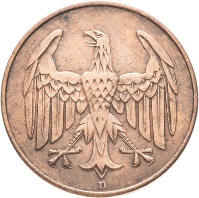 купить Германия 4 рейхспфеннига (reichspfennig) 1932, знак монетного двора "D" — Мюнхен