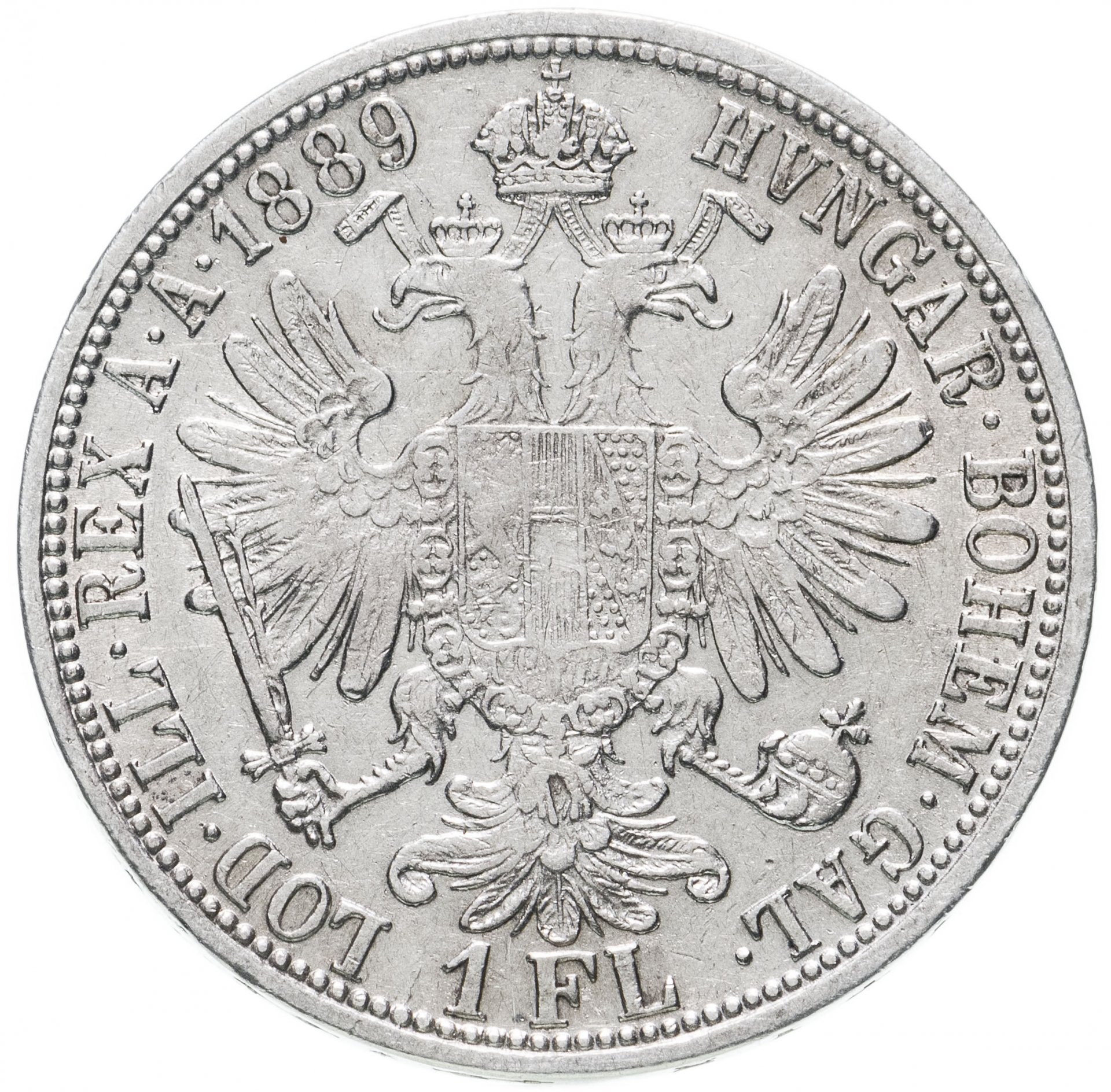 Австро-Венгрия 1 флорин (florin) 1889, монета для Австрии стоимостью 3811  руб.