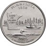 Купить США 25 центов (квотер, 1/4 доллара, quarter dollar) 2005 D Миннесота (Minnesota)
