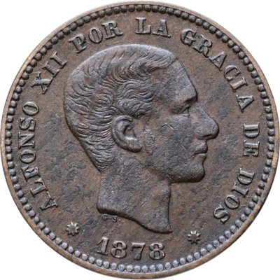 купить Испания 5 сентимо 1877