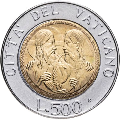 купить Ватикан 500 лир 1988 "Троица"