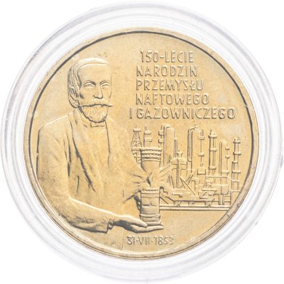 купить Польша 2 злотых 2003 "150 лет нефтяной и газовой промышленности"