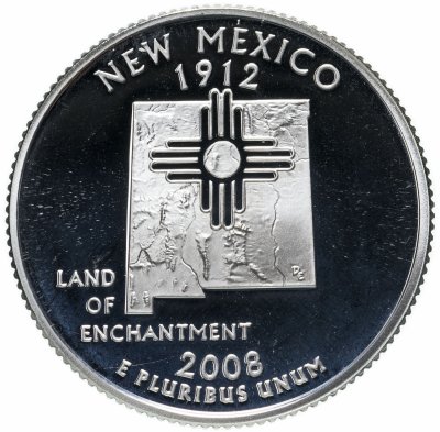 купить США 25 центов (квотер, 1/4 доллара, quarter dollar) 2008 Нью-Мексико