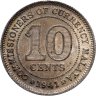 Купить Малайя 10 центов (cents) 1941, в слабе Монетник.ру MS65