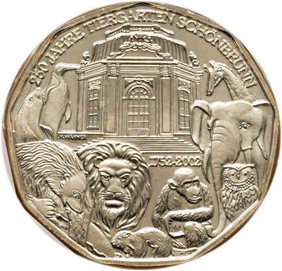 купить Австрия 5 евро (euro) 2002 "250 лет Шёнбруннскому зоопарку" в буклете