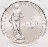 Купить Италия  500 лир 1986 600 лет со дня рождения Донателло в слабе ННР MS64
