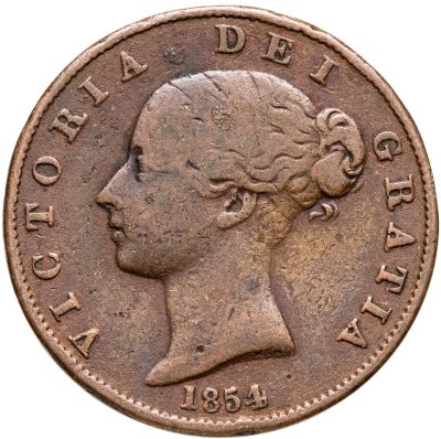 купить Великобритания 1/2 пенни (penny) 1854