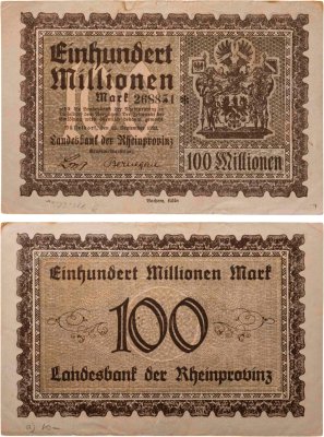 купить Германия 100000000 (100 миллионов) марок 1923