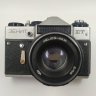 Купить Фотоаппарат "Зенит-ЕТ" c объективом "Гелиос-44" в оригинальном кофре, металл, пластик, стекло, кожа, Белорусское оптико-механическое объединение (БелОМО), СССР, 1984 г.