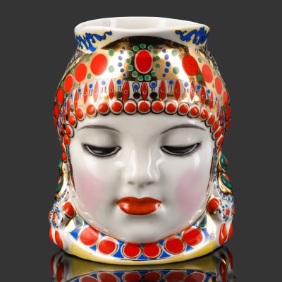 купить Кружка декоративная "Молоко", скульптор Данько Н.Я., художник Воробьевский А.В., фарфор, роспись, золочение, Ленинградский фарфоровый завод (ЛФЗ), СССР, 1960-1970 гг.