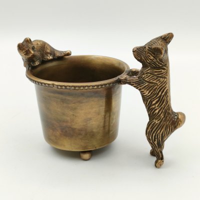 купить Пепельница "Кот дразнит пса", латунь, бронза, Западная Европа, 1950-1980 гг.