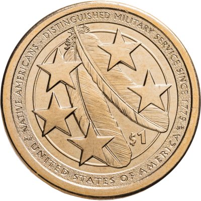купить США 1 доллар 2021 "Индейцы в армии США", знак монетного двора "P" - Филадельфия