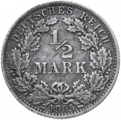 Купить Германия (Германская империя) 1/2 рейх марки 1905 А