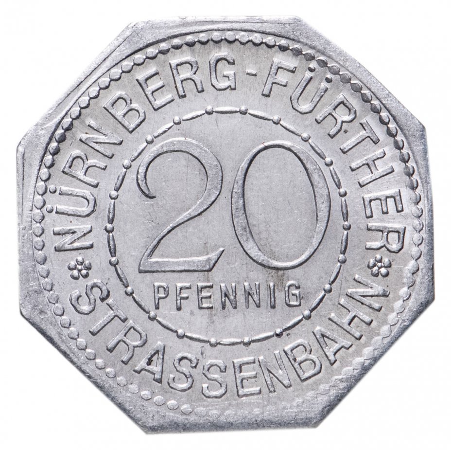 купить Германия, Нюрнберг 20 пфеннигов 1921 "Дом Топплера" (трамвайный жетон)