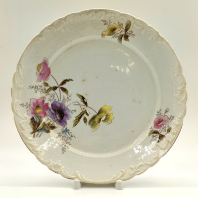 купить Тарелка обеденная с цветочным декором, Leopold Czamanski & Co, Wloclawek N.W.F.F. (Новая Влоцлавская Фабрика Фаянса Леопольда Чаманского), фаянс, деколь c подрисовкой, Польша, 1891-1923 гг.