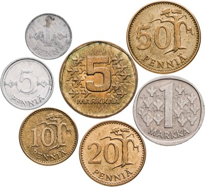купить Финляндия полный годовой набор монет для обращения 1977 (7 шт)