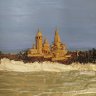 Купить Картина (панно) "Ансамбль с. Шуя Архангельской обл.", автор О. Астафьева, оргалит, пробка, резьба, масло, Россия, 1980-2010 гг.