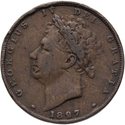 купить Великобритания 1 фартинг (farthing) 1827