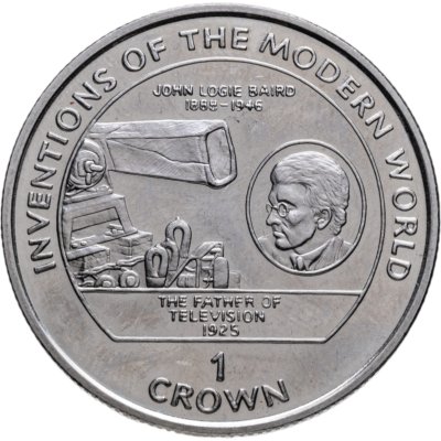 купить Остров Мэн 1 крона (crown) 1995 "Изобретения: Джон Лоуги Бэрд, телевизионное оборудование"