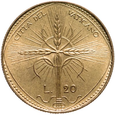 купить Ватикан 20 лир (lire) 1968