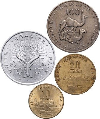 купить Джибути набор 4 монет 1977-1983