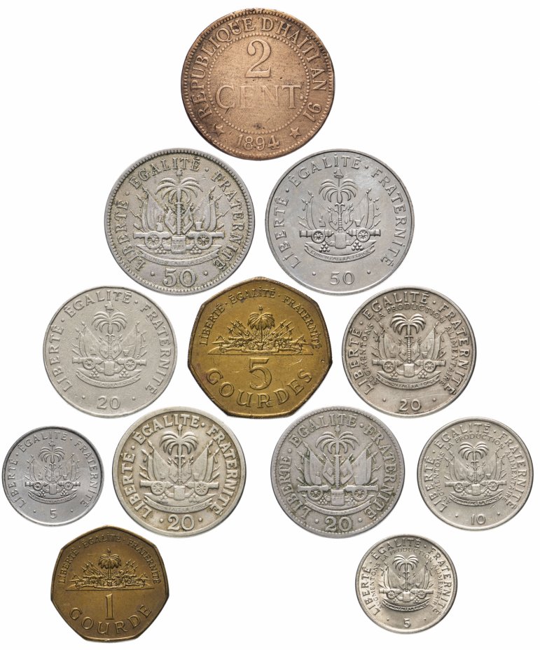 купить Гаити набор из 12 монет 1894-2000