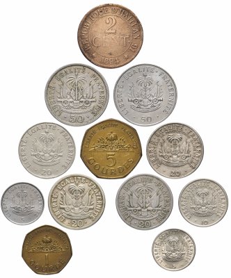 купить Гаити набор из 12 монет 1894-2000