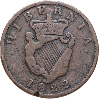 купить Ирландия 1/2 пенни 1822