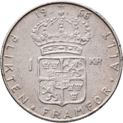 купить Швеция 1 крона (krona) 1966 U