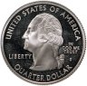 Купить США 25 центов (квотер, 1/4 доллара, quarter dollar) 2002 Миссисипи, знак монетного двора: "S" - Сан-Франциско
