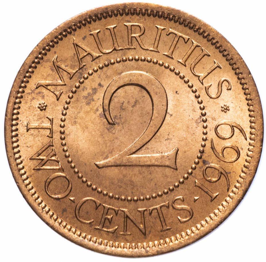 купить Маврикий 2 цента (cents) 1969