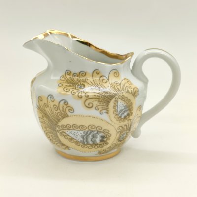 купить Молочник "Жар-птица", фарфор, деколь, золочение, Дмитровский фарфоровый завод (ДФЗ Вербилки), СССР, 1965-1991 гг.
