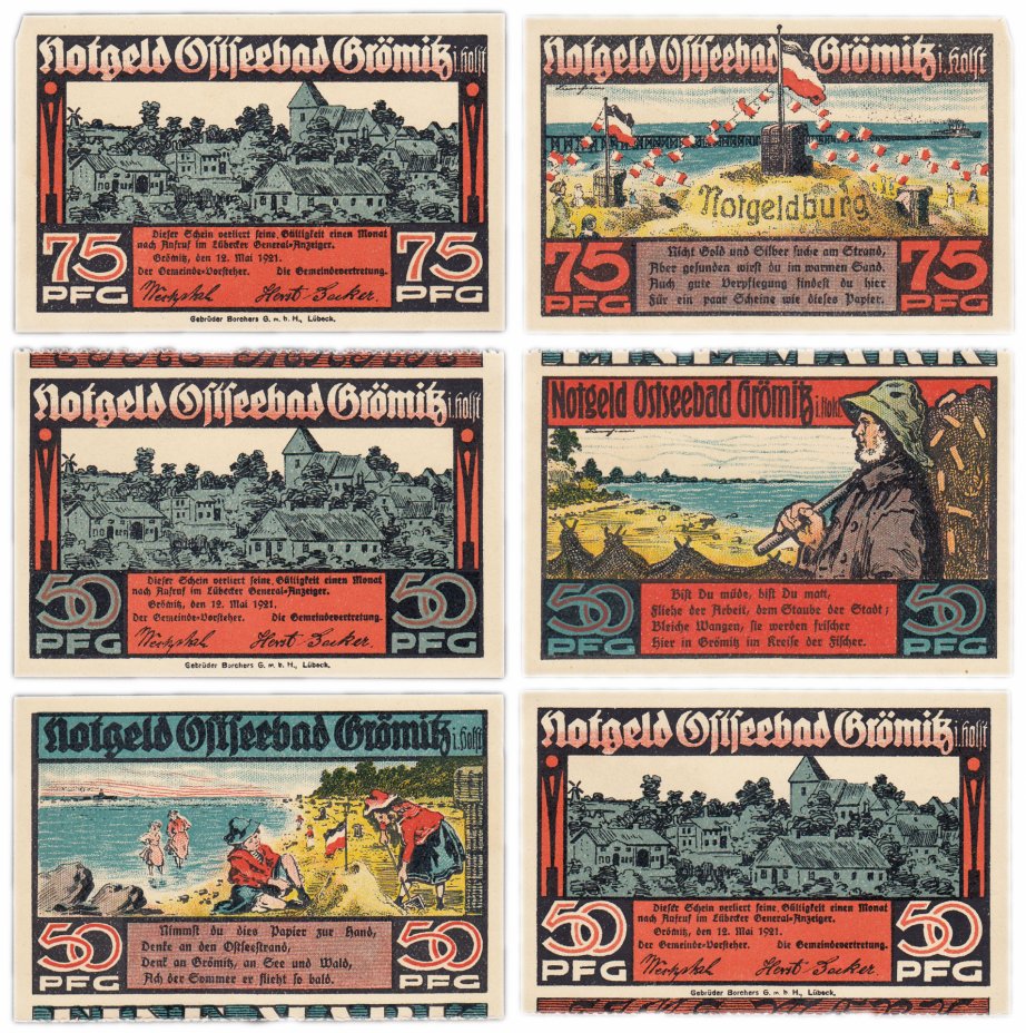 купить Германия (Шлезвиг-Гольштейн: Грёмиц) набор из 3-х нотгельдов 1921