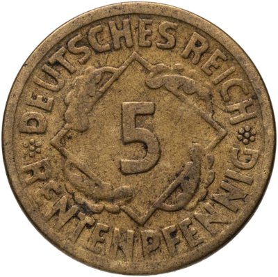 купить Германия 5 рентенпфеннигов (rentenpfennig) 1924 А