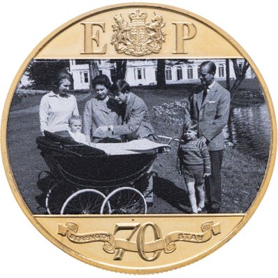 купить Гибралтар 1 крона 2017 "70-я годовщина свадьбы королевы Елизаветы II и принца Филиппа - 1960-е - Семейное десятилетие"