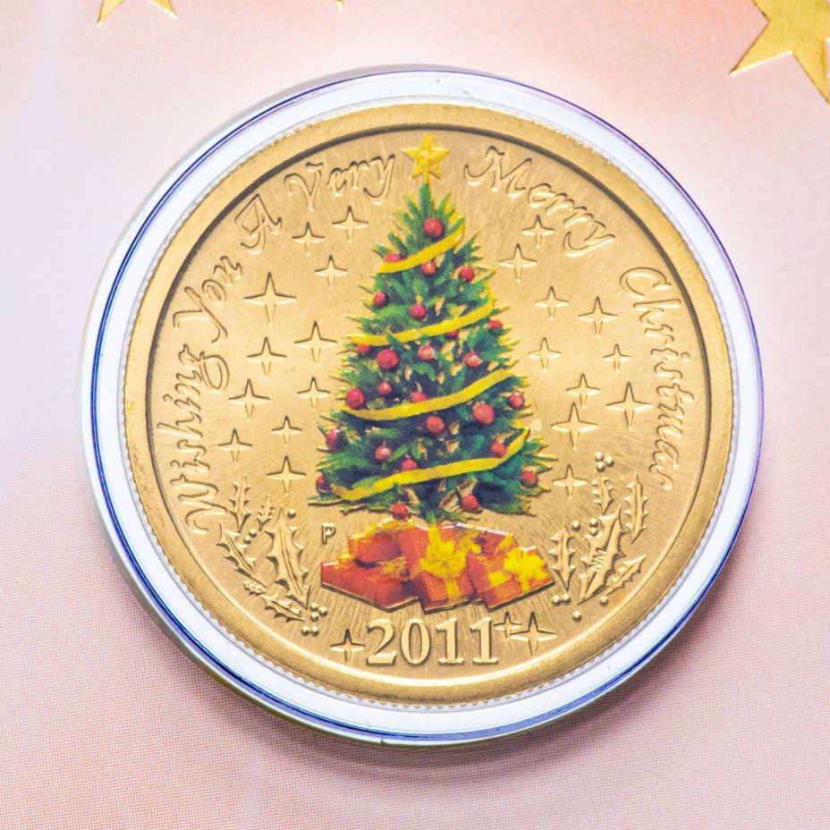 купить Австралия 1 доллар 2011 "Счастливого Рождества" (в конверте, с маркой)