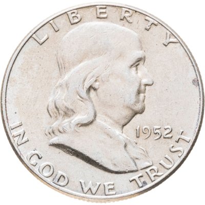 купить США 50 центов (1/2 доллара, half dollar) 1952 Franklin Half Dollar Без отметки монетного двора