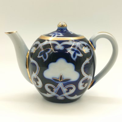 купить Чайник заварочный "Пахта", фарфор, крытье кобальтом, золочение, Ташкентский фарфоровый завод, СССР, 1967-1973 гг.