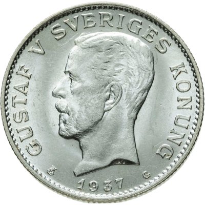 купить Швеция 1 крона 1937 Густав V